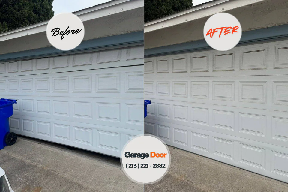 Before and after: garage door installation Hallsville, TX